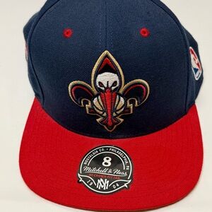 New Orleans Pelicans Mitchell & Ness Navy Ball Cap with Red Accents